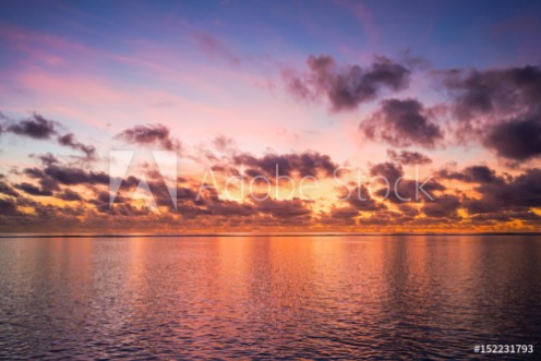 Picture of Colorful sunrise over tropical ocean